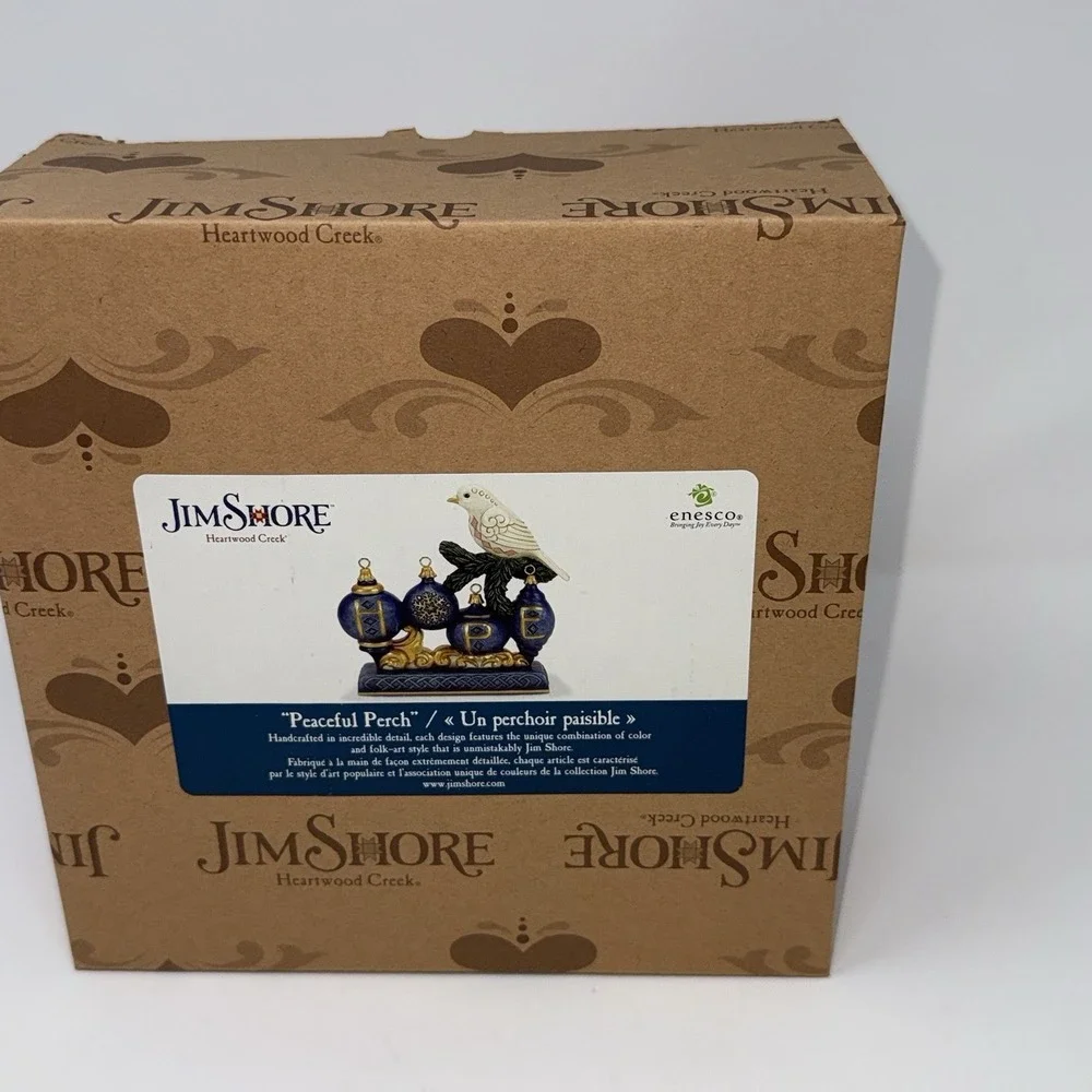 NWT Jim Shore Peaceful Perch Blue & Gold Hope with Dove Figurine 6017042